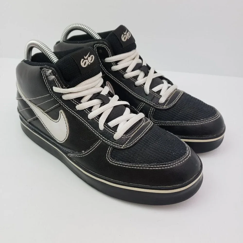 Nike Ruckus Mid Kids Size 6.5Y Womens Sz 8 Black White Sneaker Shoes 434691-003